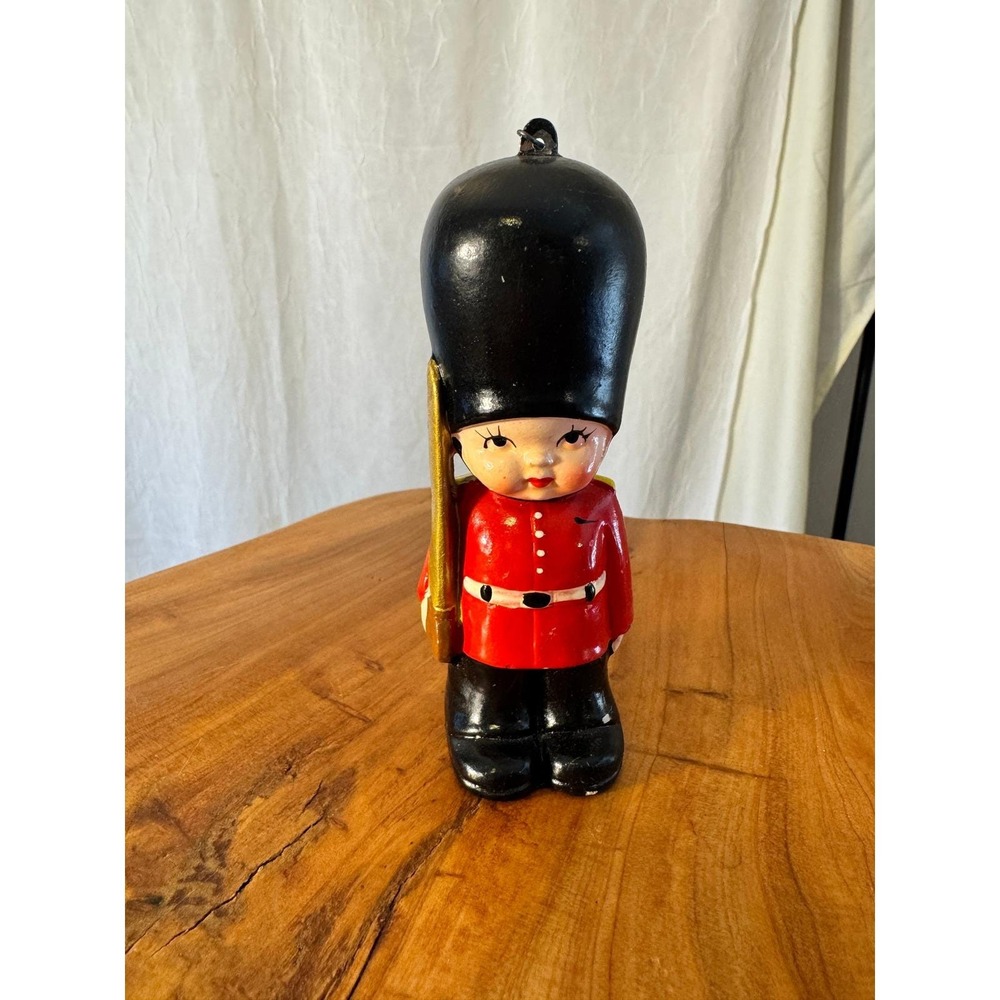 RARE Wolin Japan Soldier Ornament Vintage Japan Red Black 6 Inch Hand Painted
